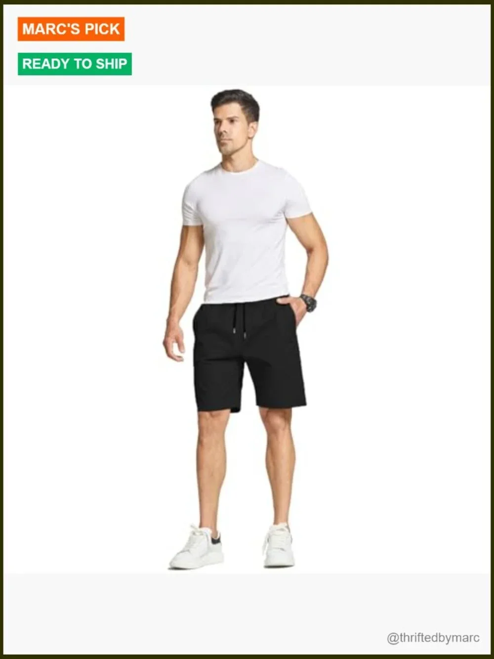 Men's Cotton Chino Shorts with Drawstring Waist for Golf and Casual Wear